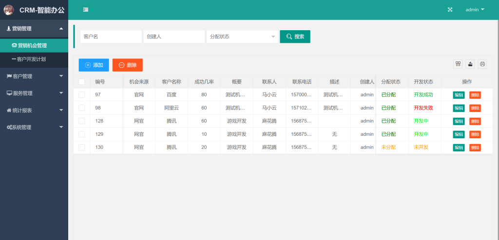 CRM客户关系管理系统-玩转Code